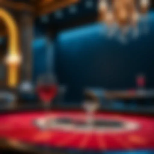 An elegant baccarat table set for a game