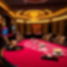 A luxurious baccarat table in an upscale casino setting