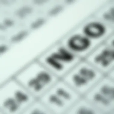 A close-up of a bingo card filled with random numbers