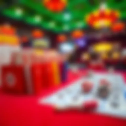 An engaging bingo game setup with colorful cards and markers