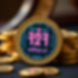 Concept of casino coins illustrated with digital symbols