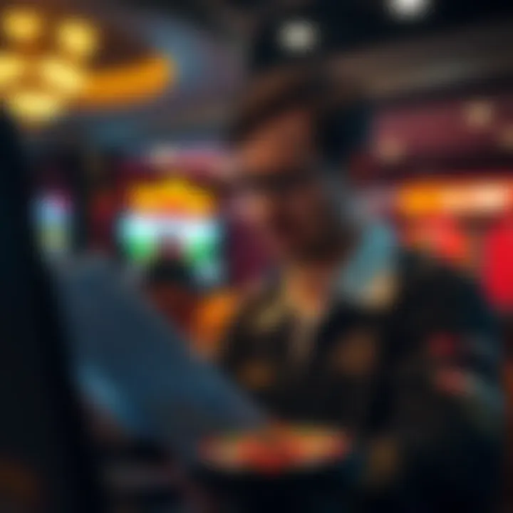 A person analyzing casino reviews and ratings