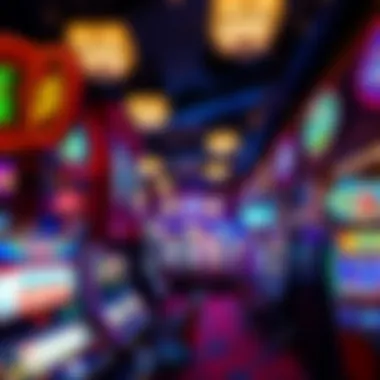 A vibrant casino floor filled with various slot machines and excitement