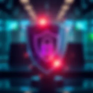 Enhanced Online Security Digital shield symbolizing online security