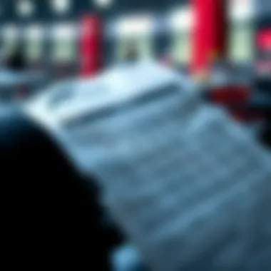 Close-up of a betting slip with odds and statistics