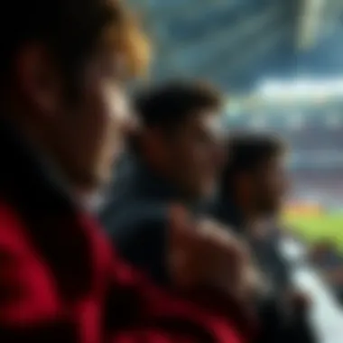 Intense Fan Engagement During Match Fan engagement during a nail-biting football match