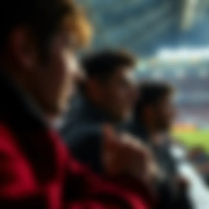 Intense Fan Engagement During Match Fan engagement during a nail-biting football match