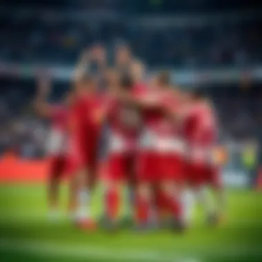Team celebrating a victory on the field