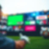 A digital interface showcasing various football streaming platforms