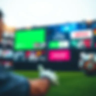 A digital interface showcasing various football streaming platforms