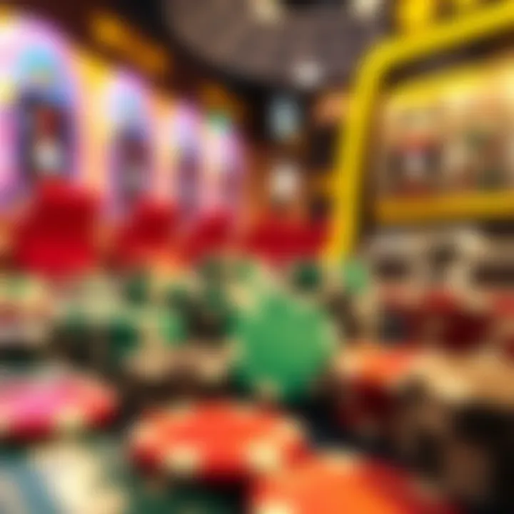 A visually appealing arrangement of tokens and chips used in slot games