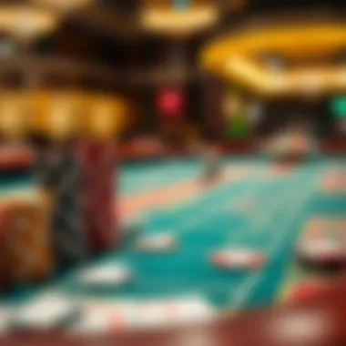 Strategic betting options and chips on a baccarat table