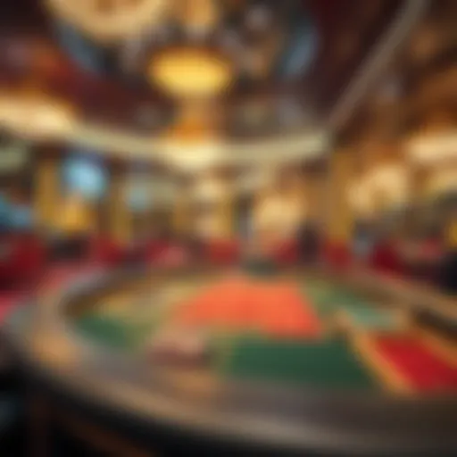 Luxurious casino environment showcasing a live baccarat table