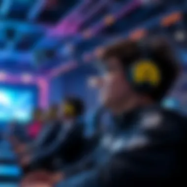 A vibrant esports event showcasing live matches and audience engagement