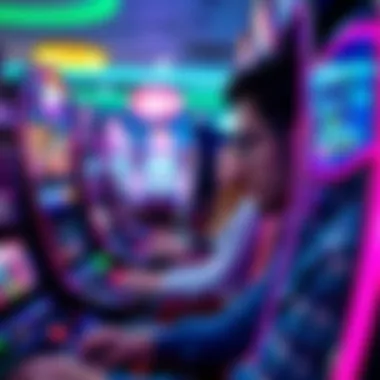 A close-up view of a player focused on a live slot game, highlighting the immersive experience