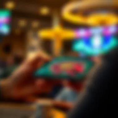 Conceptual representation of mobile casino gaming on a smartphone