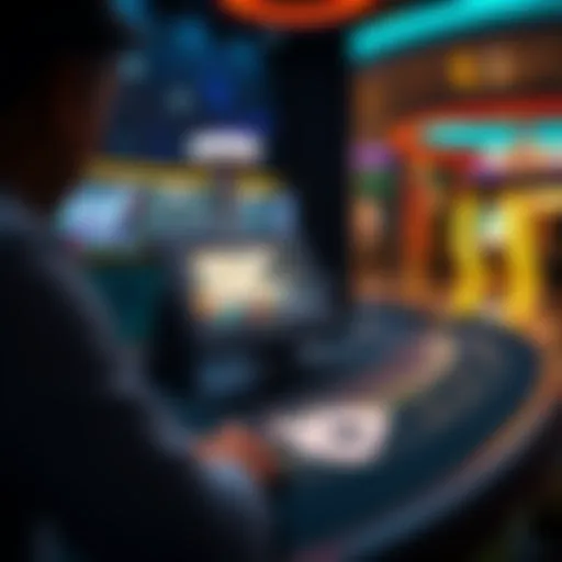 Virtual blackjack table showcasing an online gaming interface