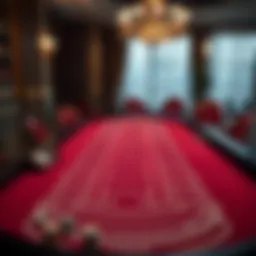 Intricate layout of a baccarat table