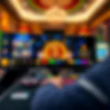 Illustration of online casino interface with various games