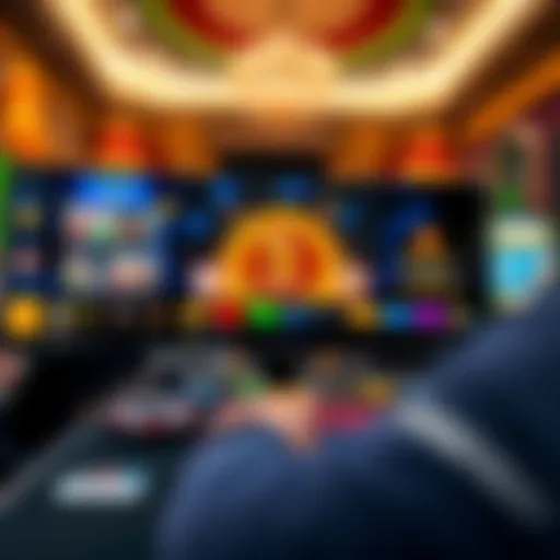 Illustration of online casino interface with various games