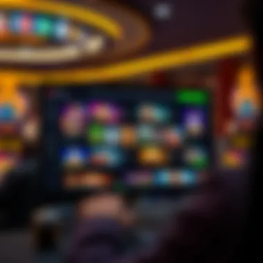A vibrant online casino interface showcasing various games and betting options