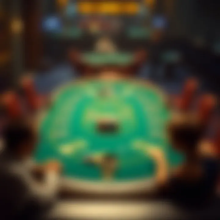 Illustration of poker table setup emphasizing strategic positioning