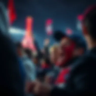 Fans showcasing their passion for both teams