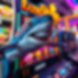 Illustration of Razor Shark slot game interface showcasing vibrant graphics