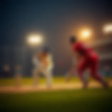 Dynamic cricket match scene