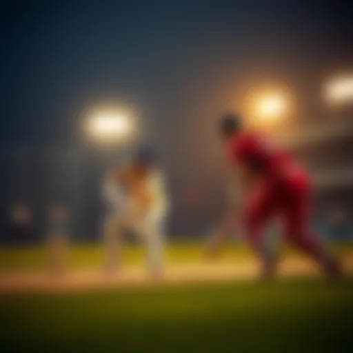 Dynamic cricket match scene