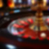 Close-up of a roulette wheel and ball