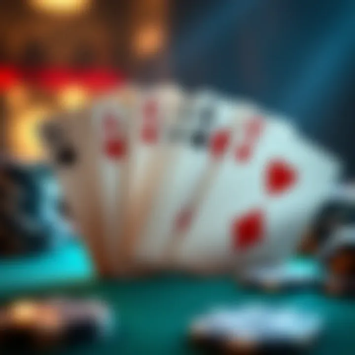 A visual representation of a royal flush in poker cards.