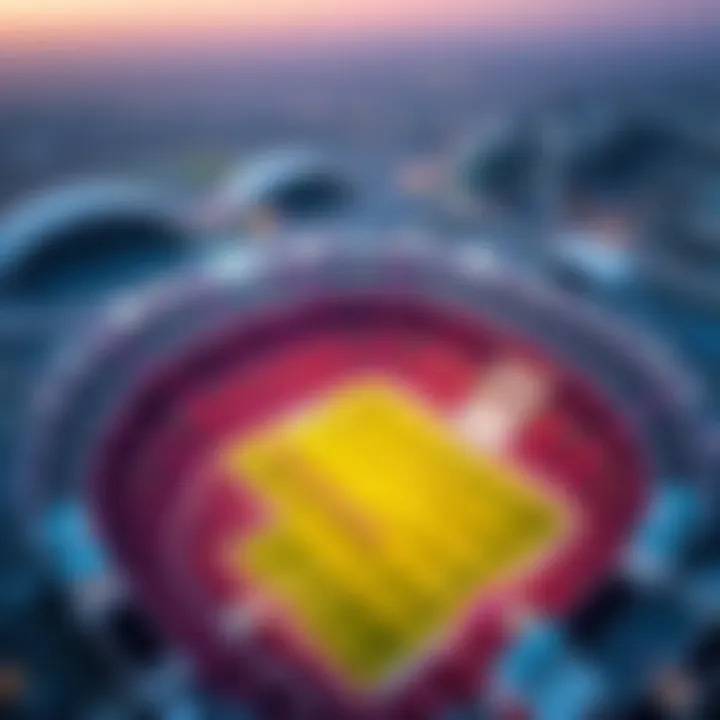 Aerial view of Sharjah Stadium showcasing the vibrant atmosphere during a match