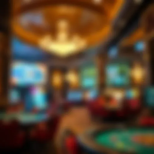 An elegant casino interior showcasing a lively atmosphere.