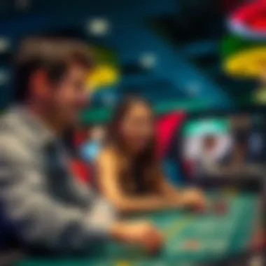 A vibrant depiction of a player enjoying a game at the casino.