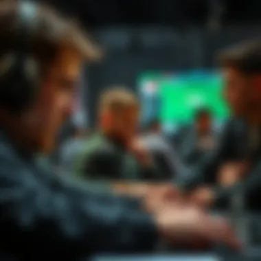 A strategic gameplay session, highlighting player focus and decision-making