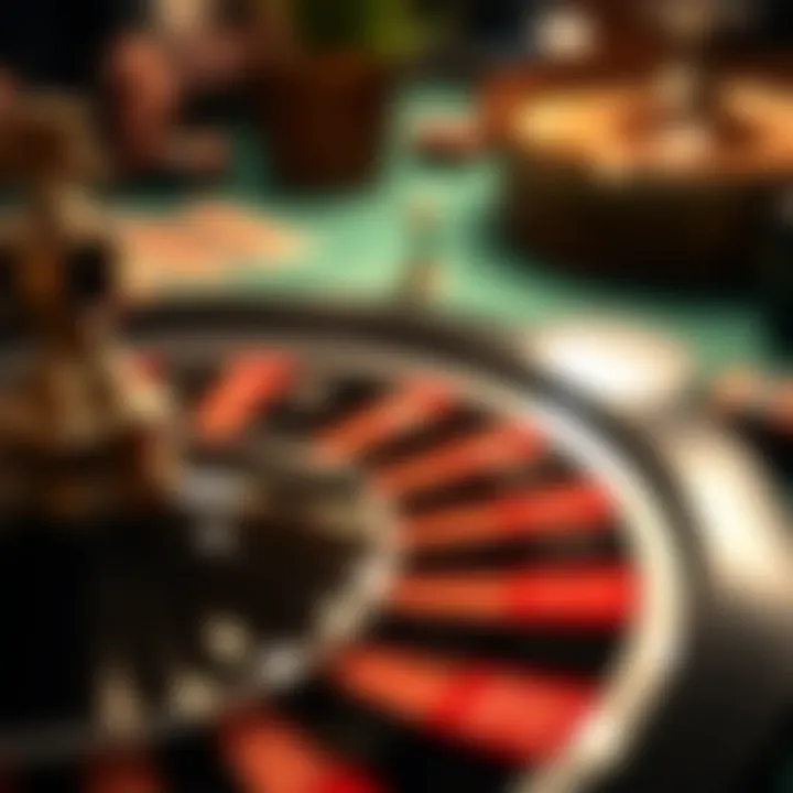 A close-up view of a roulette wheel in action