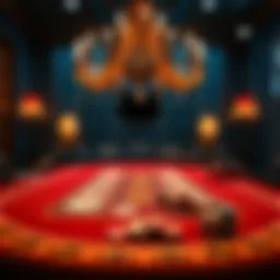 A beautiful baccarat table setup with cards and chips