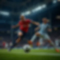 Dynamic soccer match in progress