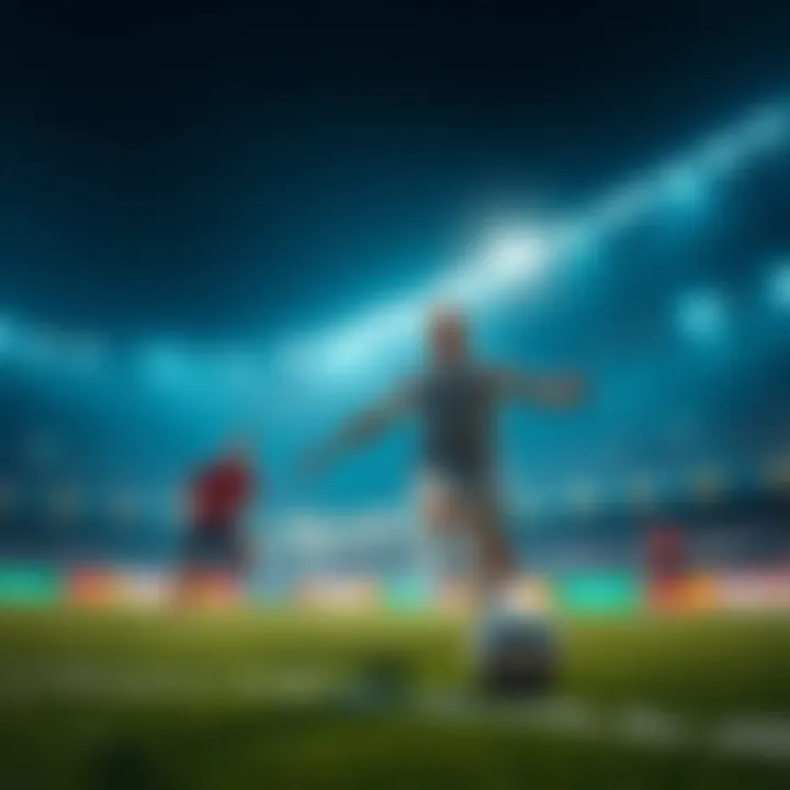 Exciting football match in action during live betting